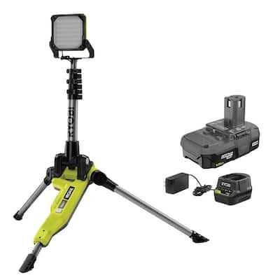 RYOBI ONE+ 18V Cordless Hybrid LED Tripod Stand Light P782 - Shop Hardware Tools Online Store