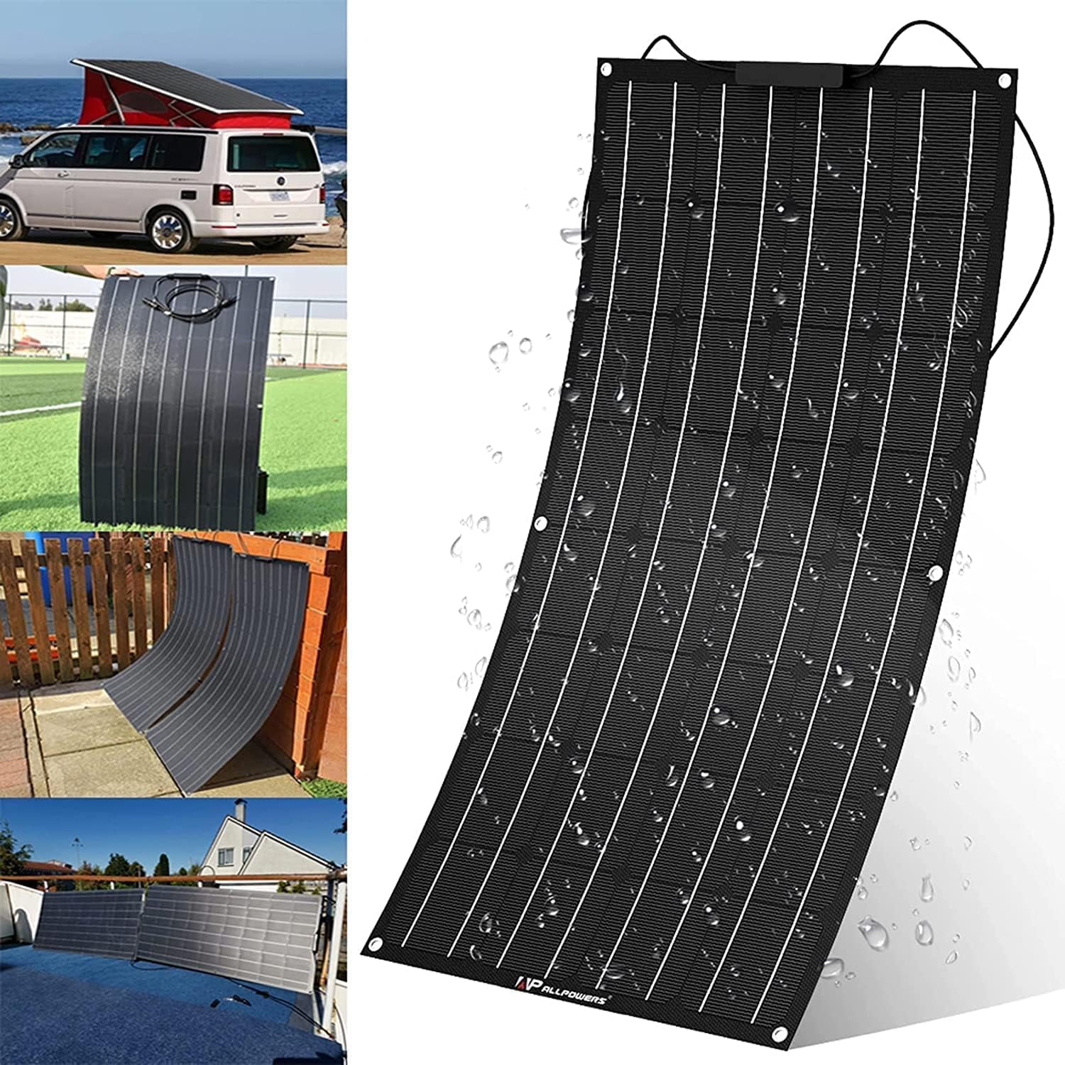 Solar Panel 600W 2X 300W PET Flexible Solar Panel Portable Mono Solar Battery Charger with Controller for Car Yacht Battery Boat,with 40A Controller …