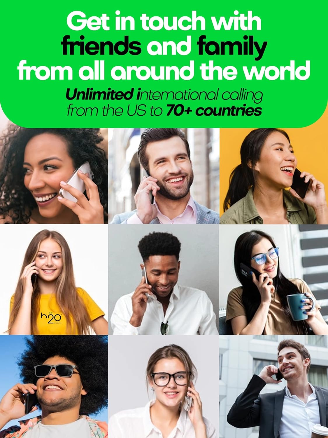 H2O Wireless SIM Card $20 Plan 鈥?Preloaded Triple-Cut SIM with Unlimited Data & International Talk & Text and 2GB High-Speed 4G LTE/5G Data Coverage (120-Day Plan)