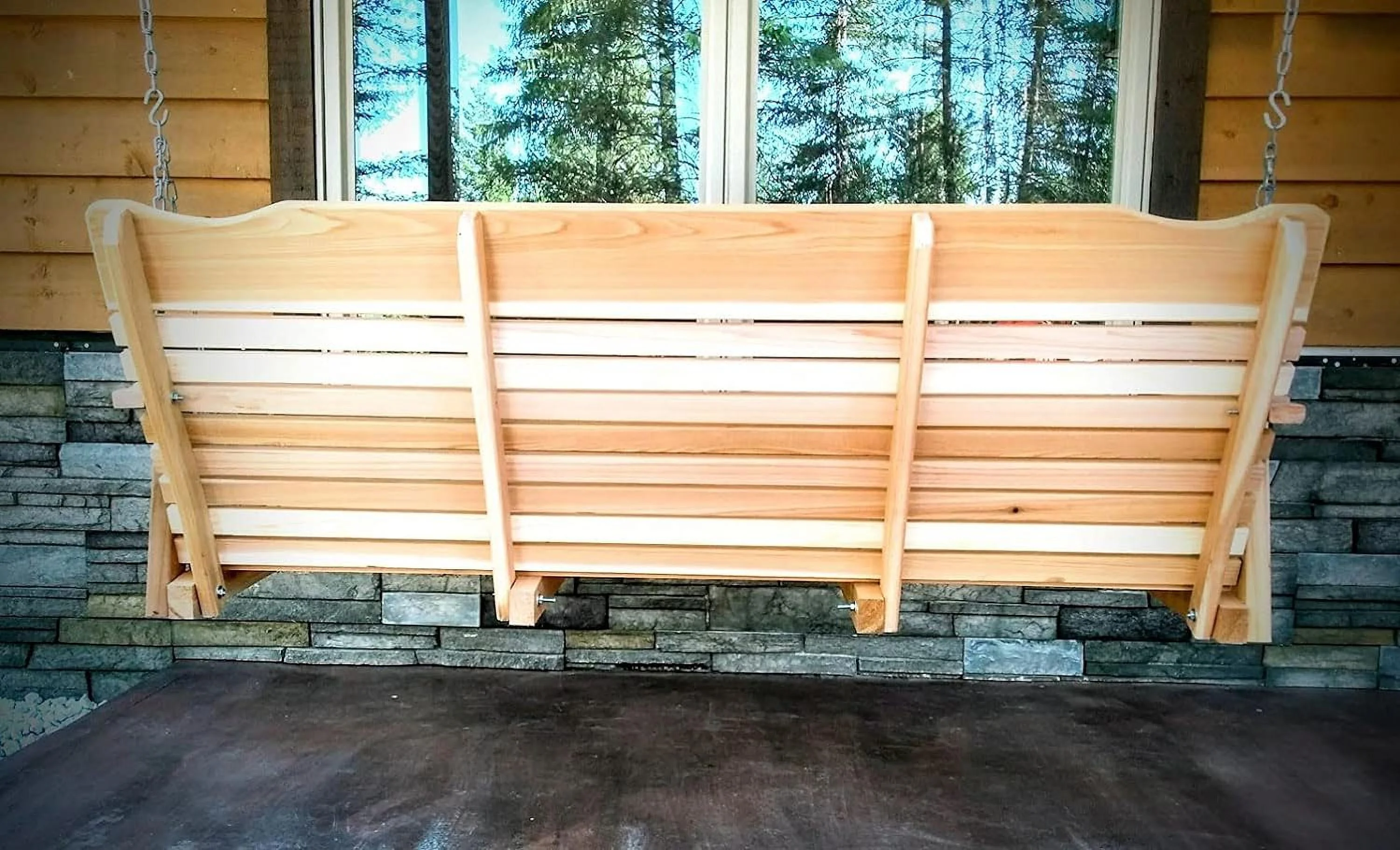 5 Foot Natural Cedar Porch Swing, Amish Crafted, Includes Chain &