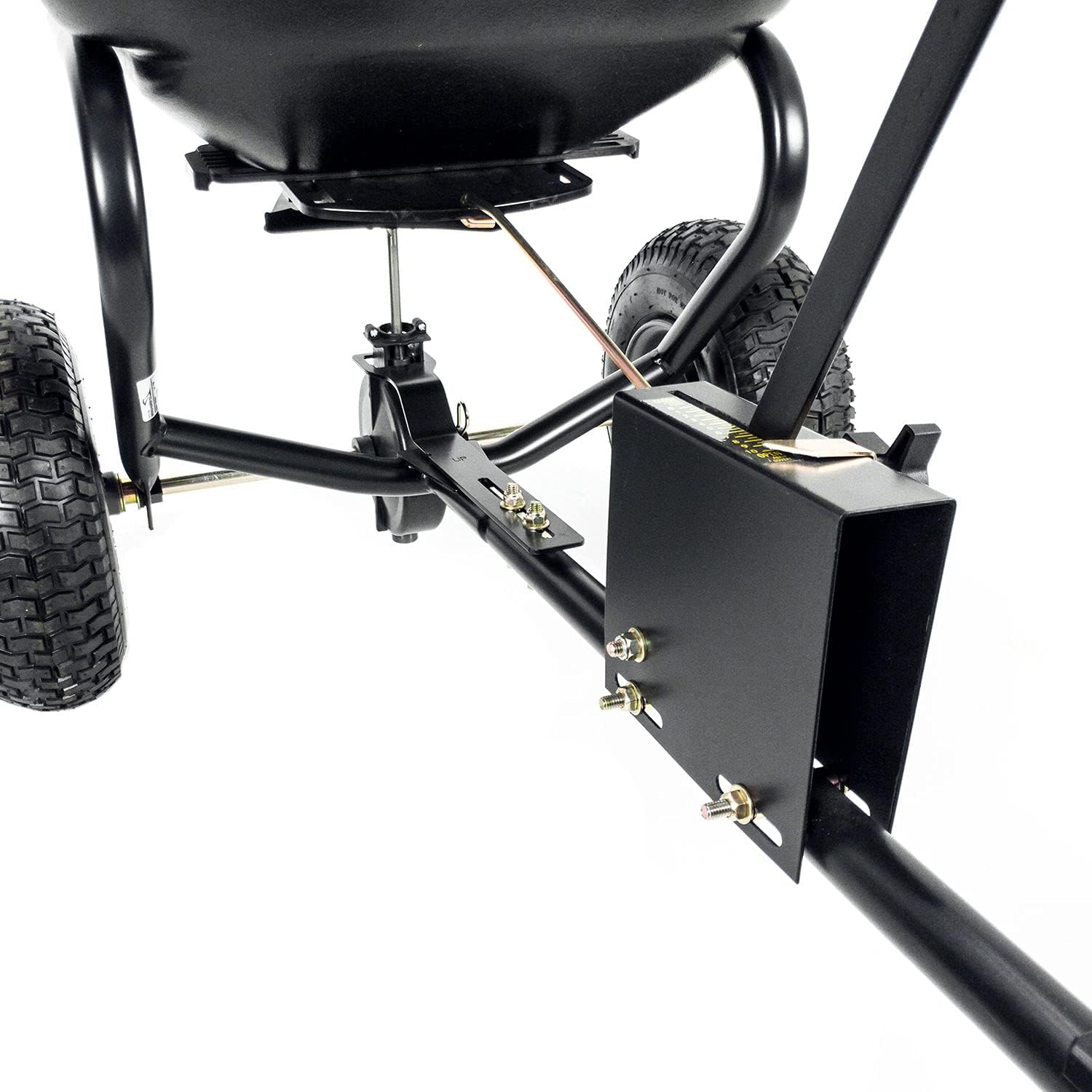 Brinly BS26BH-A Tow Behind Broadcast Spreader with Weatherproof Cover and Universal Hitch, 125 lb.