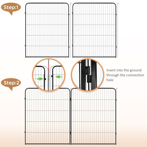 BestPet Dog Playpen Indoor 40 inch 16 Panels Metal Dog Pen Pet Dog Fence Outdoor Exercise Pen with Doors,Pet Puppy Playpen for RV Camping Yard, Black
