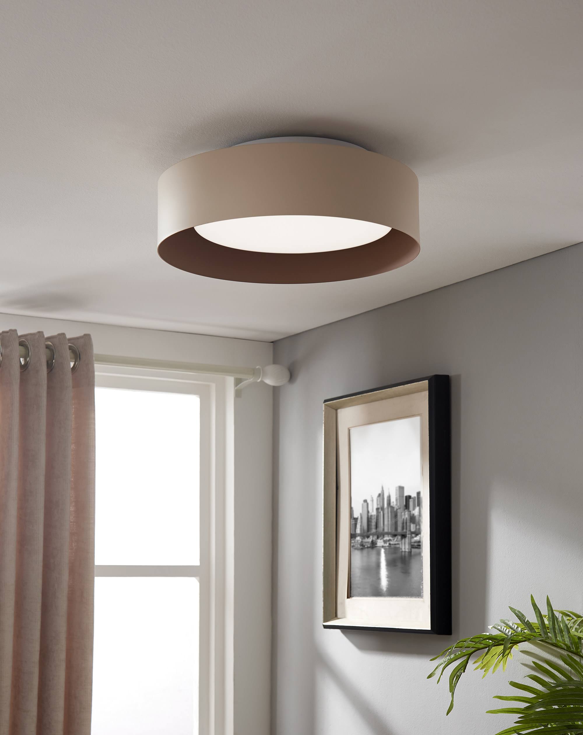 Bromi Design B4106St Lynch 15.75 in. 3-Light Sand u0026 Tan Flushmount Cei