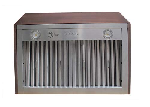 Copper Tailor Copper Range Hood Wall Mount,4 Speed Exhaust Fan,Stainless Steel Vent,LED Light,Dishwasher-Safe Baffle Filters