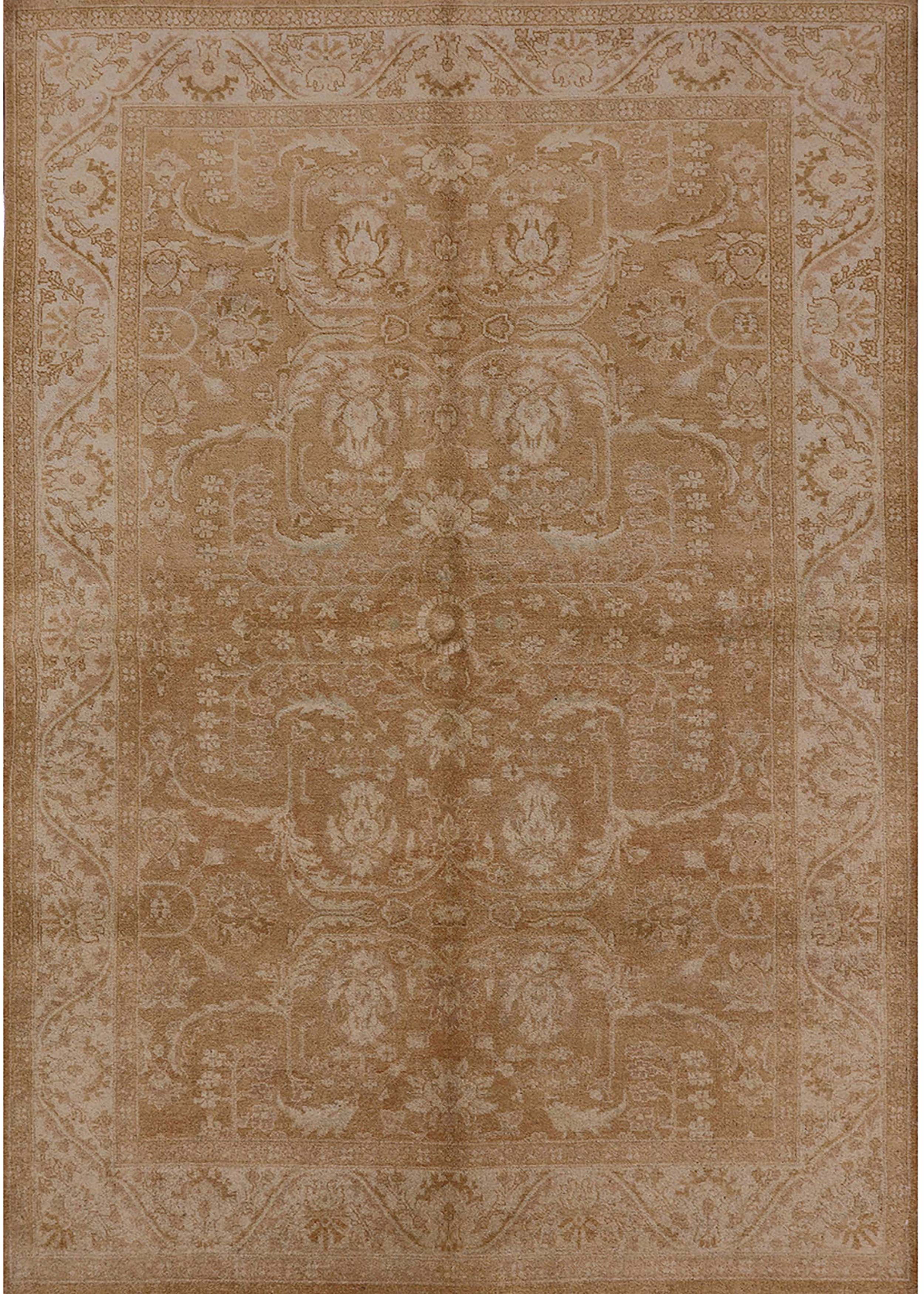 Ahgly Company Indoor Rectangle Mid-Century Modern Light Brown Oriental Area Rugs, 2' x 5'