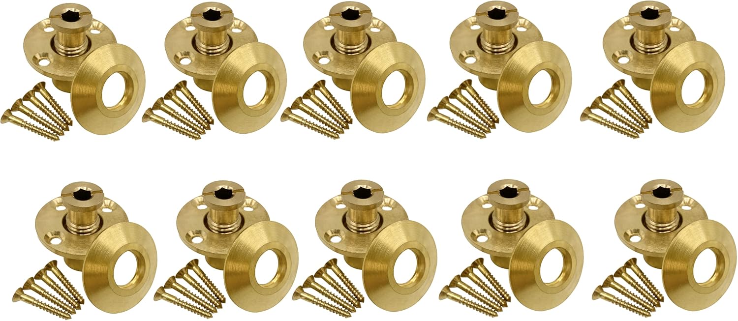 Bargain Brass Poolzilla Pool Safety Cover Brass Anchor with Collar for Wood Decks - 25 Pack - Universal Fit Pack of 2