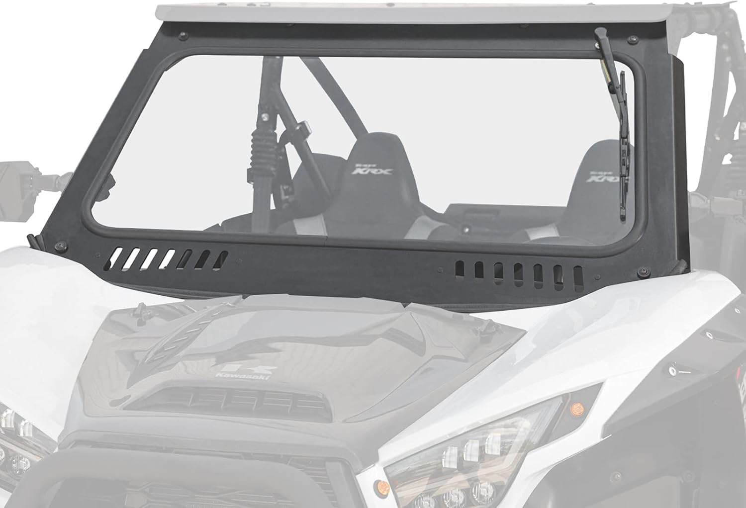 SuperATV Glass Windshield for 2020+ Kawasaki Teryx KRX 1000 | Aluminum Frame | DOT Approved Laminated Safety Glass Windshield | Includes Manual Wiper | Built-in Vent