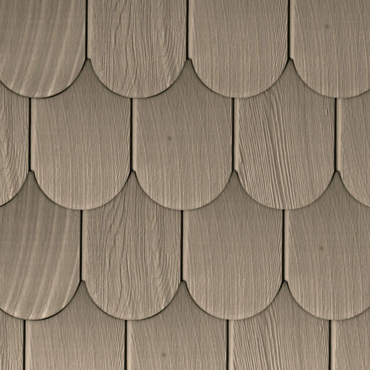 The Foundry 2001246 6x22W x 60x22L Exposure, Vinyl Round Shingles (20 Panels/Ctn. \x3d 50 Sq. Feet), 246 - Toffee