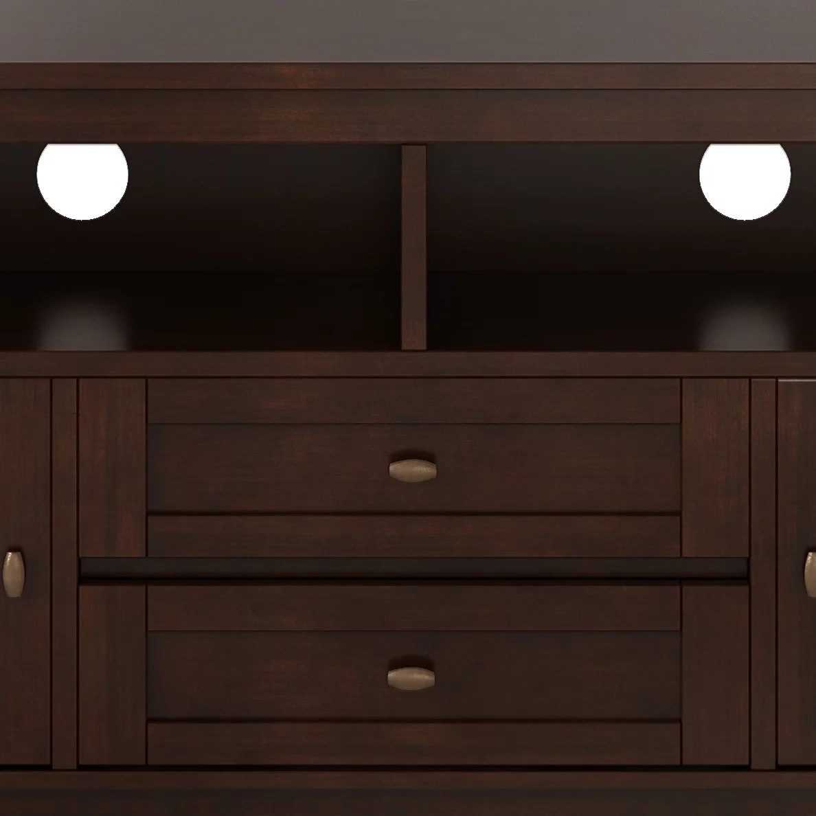 Warm Shaker SOLID WOOD 72 inch Wide Transitional TV Media Stand in Russet Brown For TVs up to 80 inches