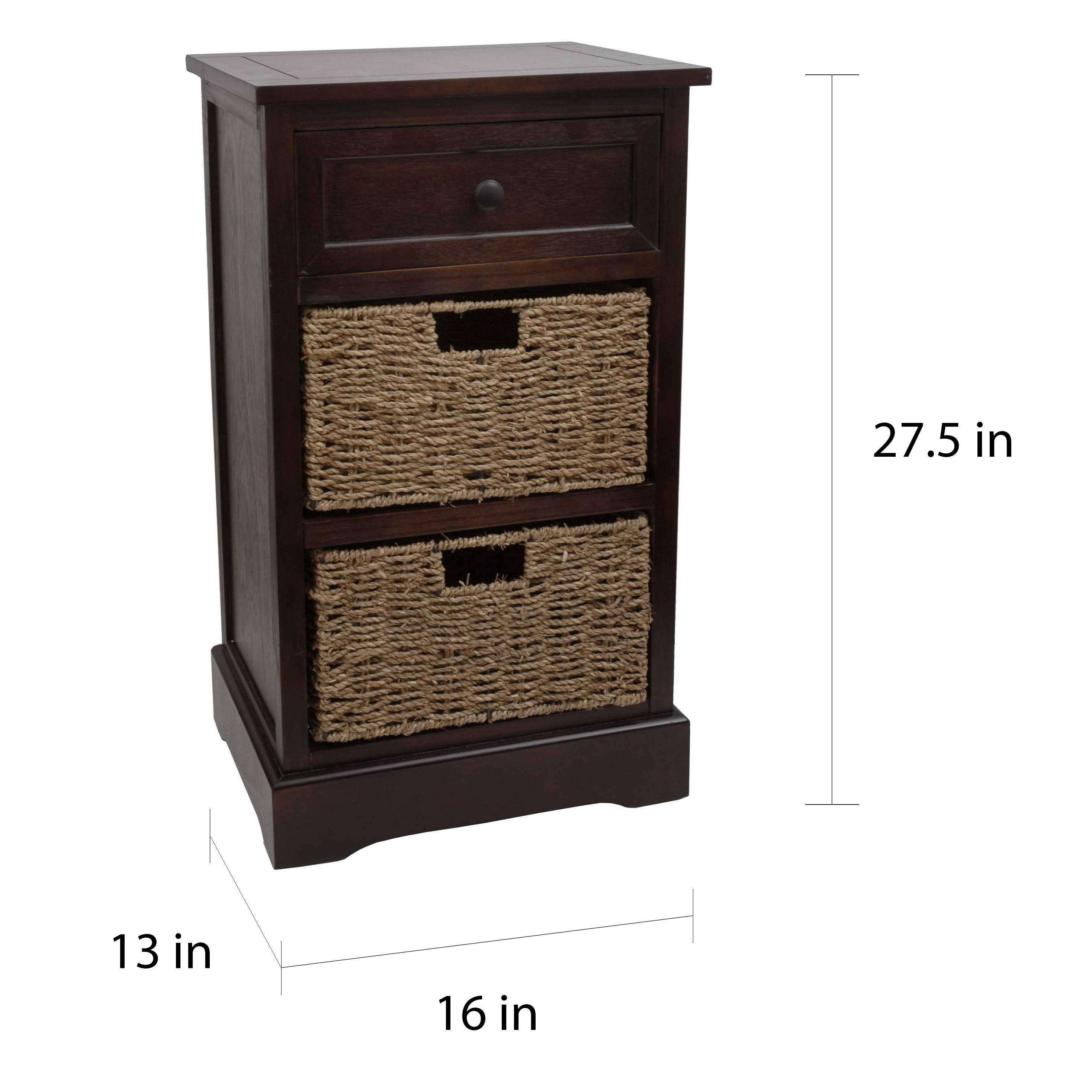 The Gray Barn Tudor Rose 1-Drawer 2-Basket Accent Chest - Rosie Mae