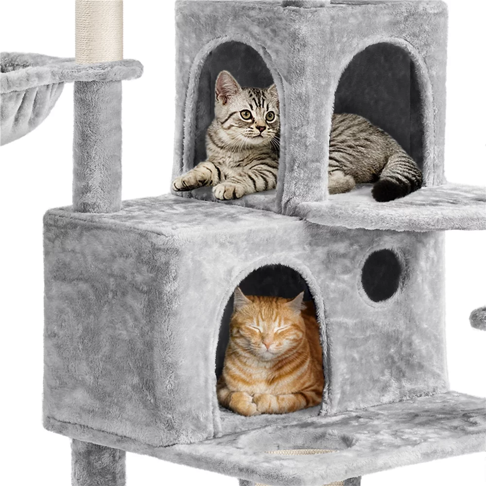 Yaheetech 76.5-inch Cat Tree Cat Tower with Condos, Light Gray - Curated Treasures Market
