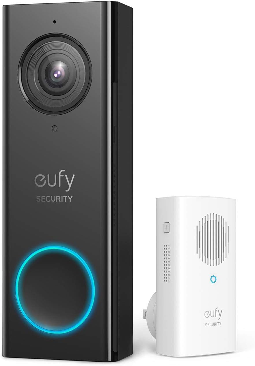 eufy Security Wi-Fi Video Doorbell, 2K Resolution, Real-Time Response, No Monthly Fees, Secure Local Storage, Free Wireless Chime (Require Existing Doorbell Wire, 16-24 VAC, 30 VA or above) (Renewed) Pack of 2