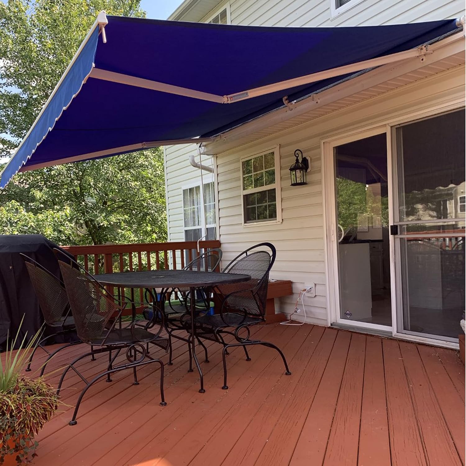 ALEKO AW12X10BLUE30 Retractable Patio Awning 12 x 10 Feet Blue
