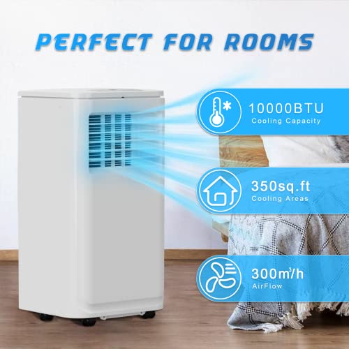 VITESSE 8000/10000 BTU Portable Air Conditioners, Air Conditioner with Remote for Room up to 350 Sq Ft, 3-IN-1 Portable AC Unit w/Humidifier, Fan Functions & 24H Timer