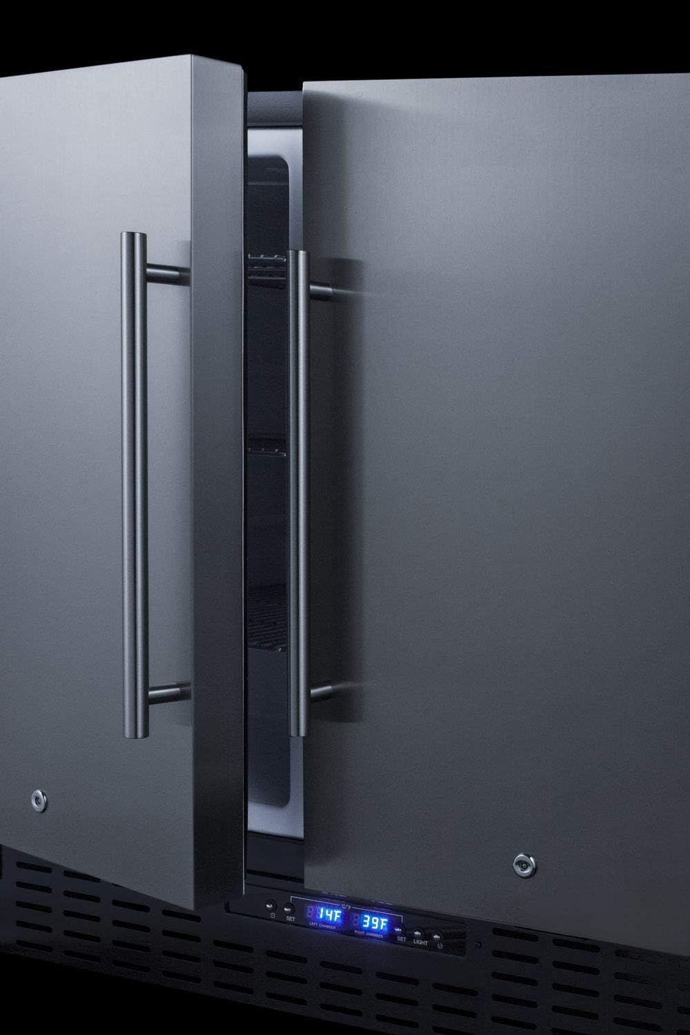 Summit FFRF36 36" Side by Side Refrigerator-Freezer in Stainless Steel