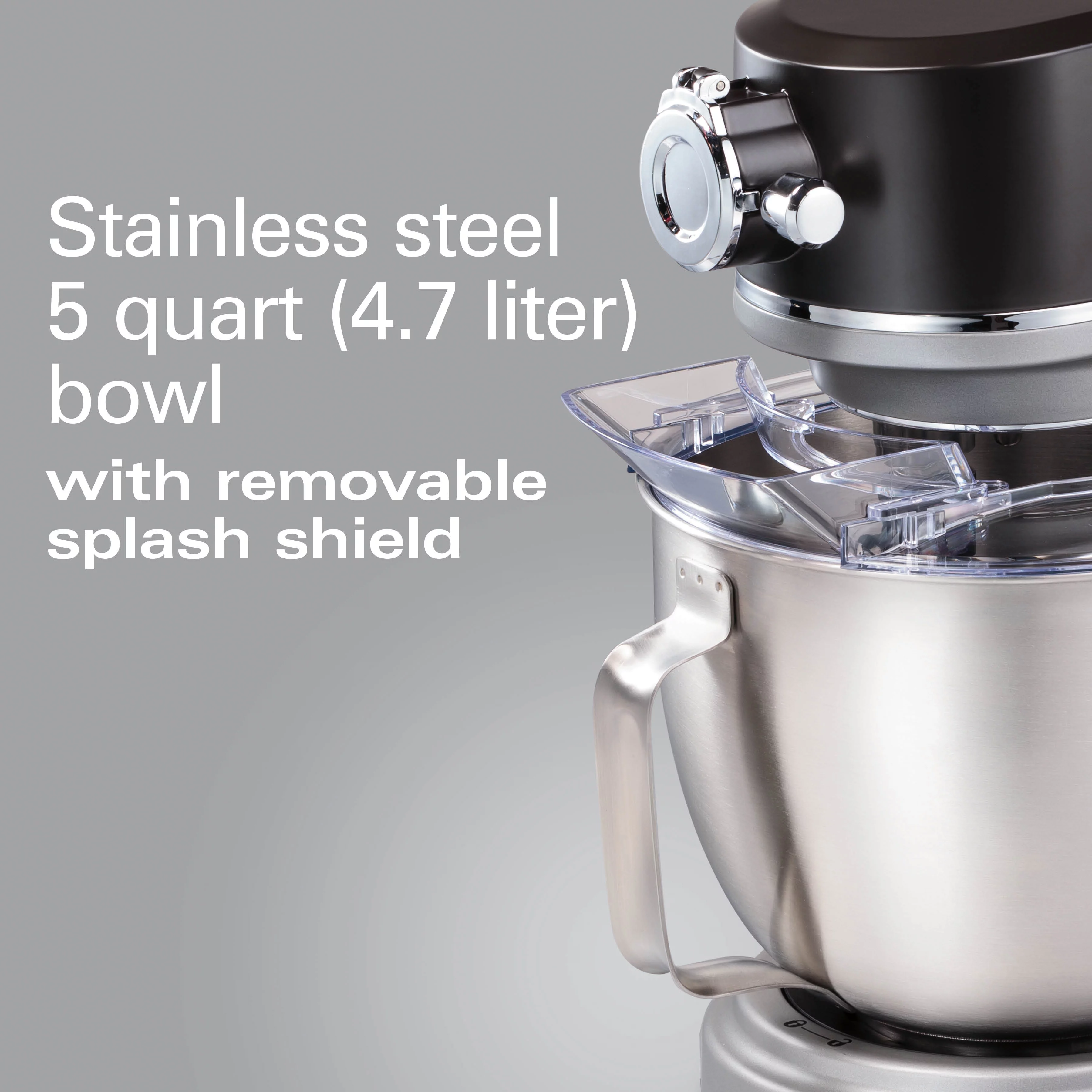 Hamilton Beach Professional All-Metal Stand Mixer, Specialty Attachment Hub, 5 Quart Bowl, 12 Speeds, Includes Flat Beater, Dough Hook, Whisk, Silver, 63240