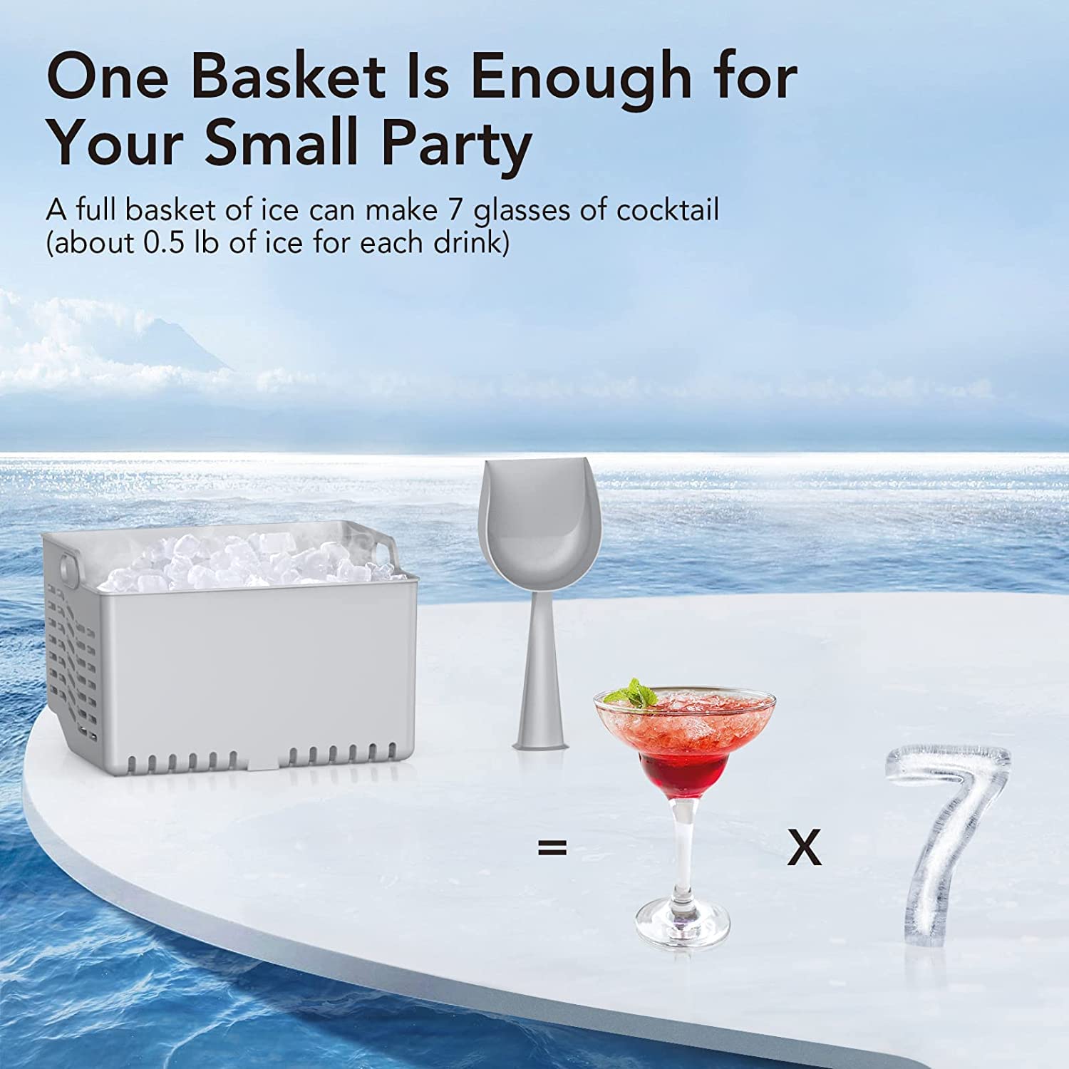 Nugget Ice Machine, Ice Maker Countertop, Max 44 lb/Day 3Qt Water Reservoir, Self Cleaning & Auto Water Refill, Portable Ice Maker Machine with Ice Scoop and Ice Basket for Party, RV, Home Kitchen