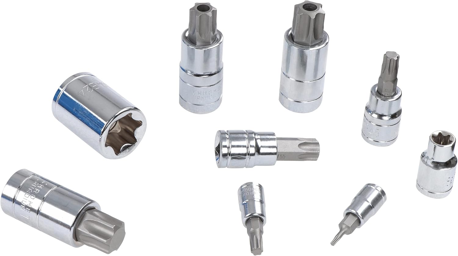 ABN Torx Bit Socket Set - 60 Pc Steel Star Bit Set Tamperproof, Torx Plus, and External Torx Socket Set with Case