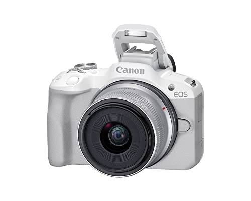 Canon EOS R50 Mirrorless Camera RF-S18-45mm F4.5-6.3 is STM Lens Kit, 24.2 Megapixel CMOS (APS-C) Sensor, 4K Video, Hybrid Camera, Photo and Video, Vlogging, Content Creator, RF Mount, Black