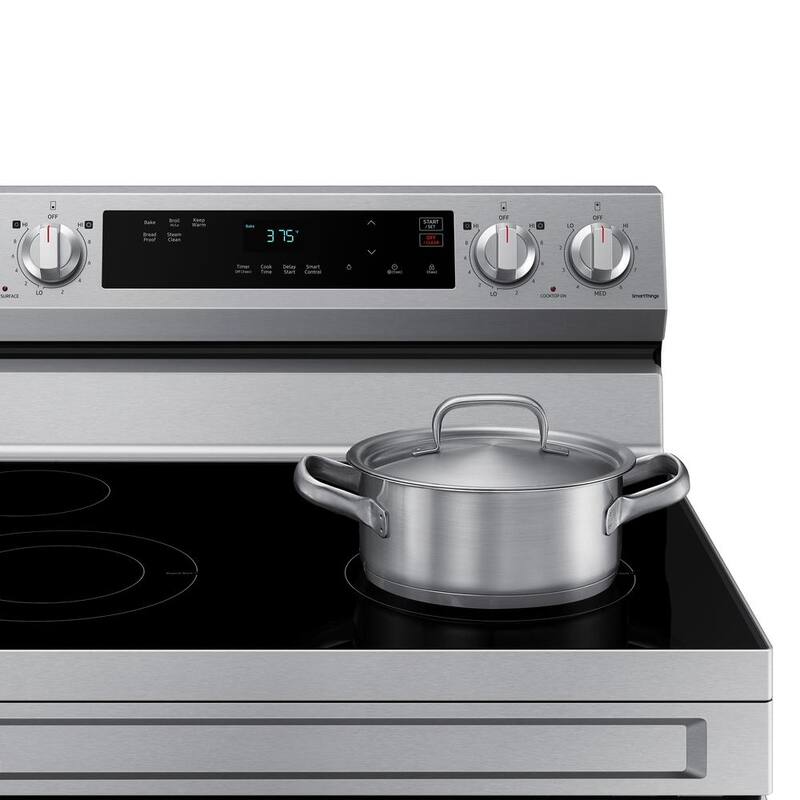 6.3 cu. ft. Smart Freestanding Electric Range with Steam Clean in Stainless Steel