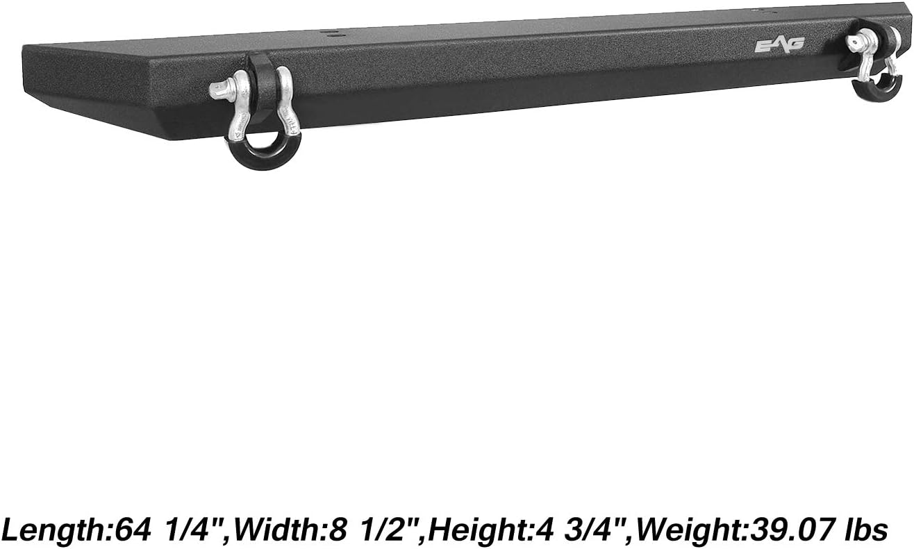 KML Front Bumper Black Textured Off Road Rock Crawler Fit for 87-06 Wrangler TJ YJ