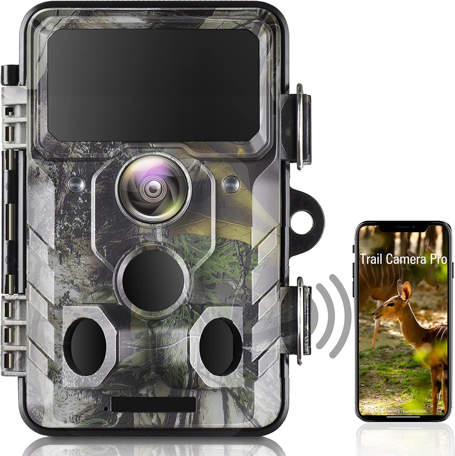 WiFi Trail Camera 20MP 1296P - Bluetooth Hunting Game Camera with Night Vision Motion Activated Waterproof IP66 for Outdoor Wildlife Scouting Animal Game Camera