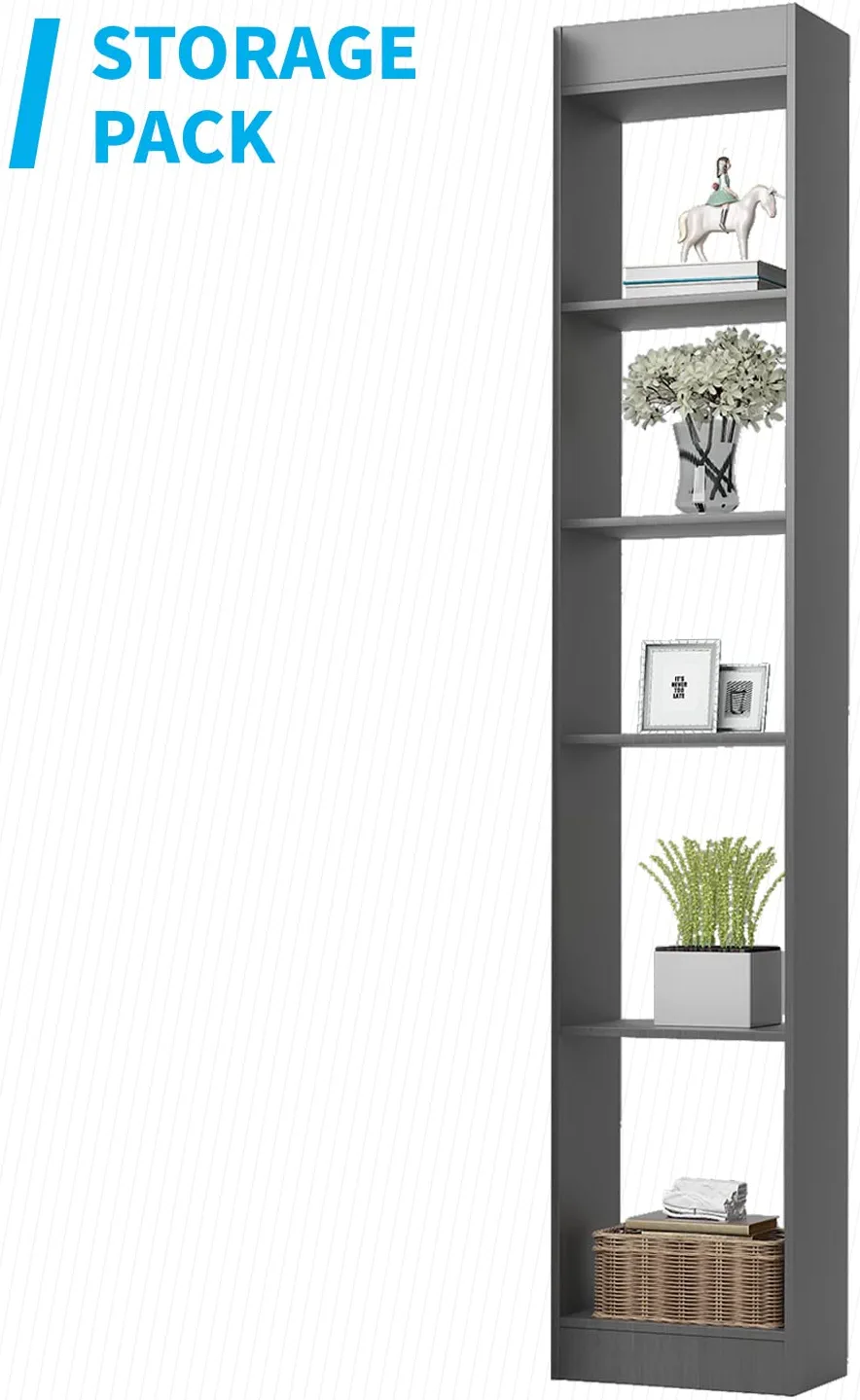Mjkone Murphy Bed with 1 Side Cabinet, Folding Wall Bed for Bedroom, Fold Up Murphy Bed Cabinet, Murphy Chest Bed Can Be Folded into a Cabinet, Storage Bed (Dark Grey)