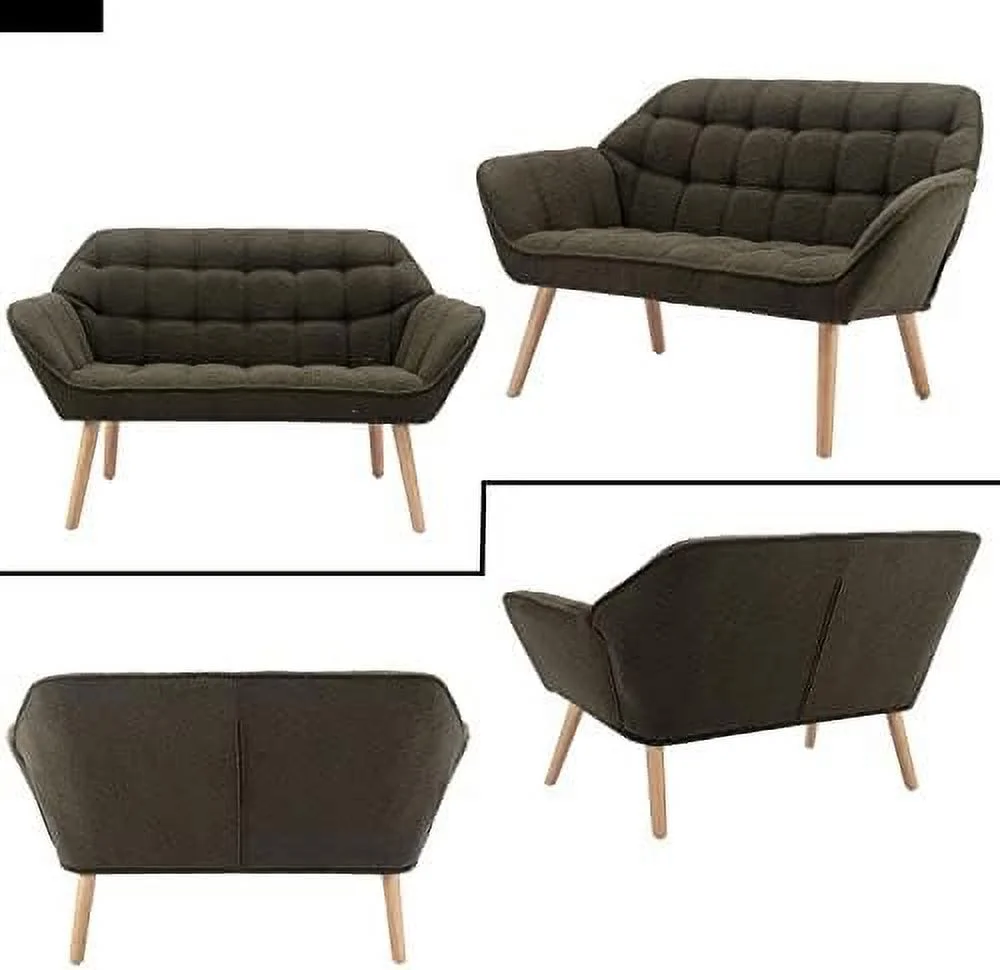 HOOMZNB Small Loveseat for Bedroom 2-Seat Mini Sofa Couch with Wingback and Gold Legs for Living Room Apartment Small Space Fluffy Love Seat  Cream Velvet