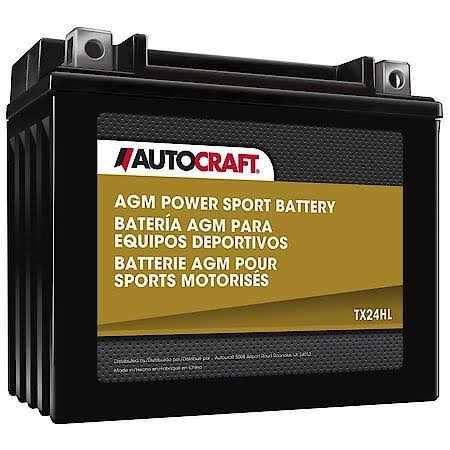 AutoCraft Powersports battery, Group Size BTX24HL, 350 CCA, TX24HL