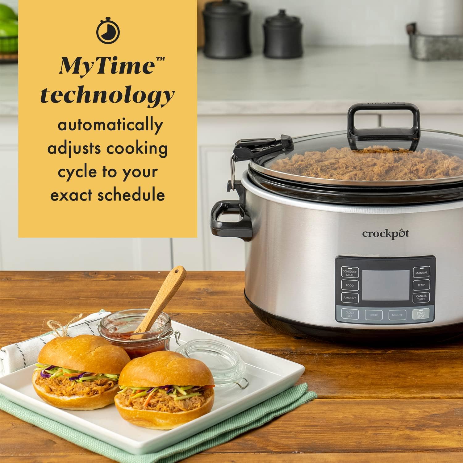Crock-Pot 7Qt MyTime Cook & Carry Slow Cooker, Programmable, Stainless Steel