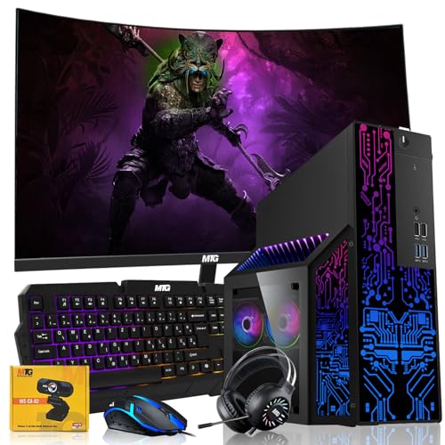 Dell OptiPlex Gaming Desktop PC Bundle with Core i7 32GB RAM 1TB SSD 27 inch Curved Monitor RTX 3060 Graphics RGB Keyboard with AI-Enabled Copilot Key Mouse Headphones Webcam Windows 11 Pro(Renewed)
