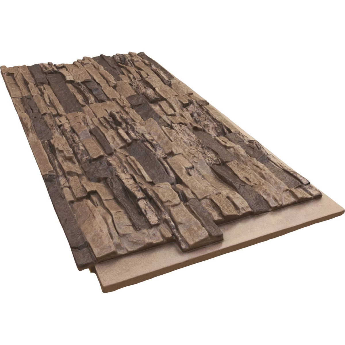 Ekena Millwork 45.75"W x 24.50"H x 1.25"D Canyon Ridge Stacked Stone, StoneWall Faux Stone Siding Panel, Smokey Ridge - Curated Treasures Market