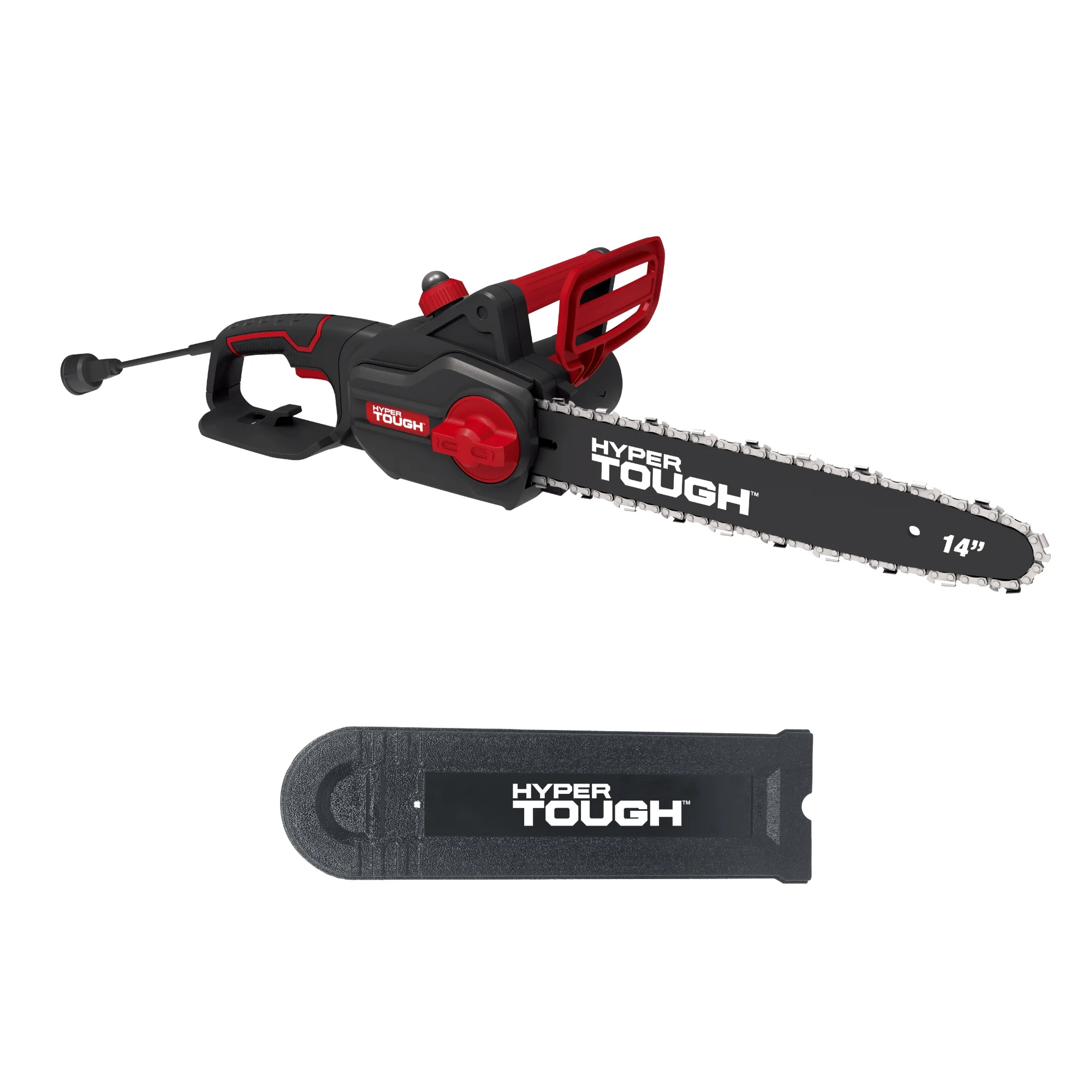 Hyper Tough 16-Inch Electric Chainsaw, 15-Amp Motor with Automatic Oiler, Tool-less Chain Tension, Metal Bucking Spikes included