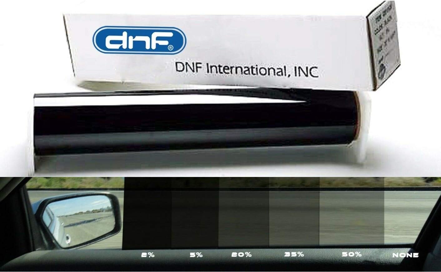 DNF 2 PLY Carbon 35% 20" X 100 Feet Window Tint Film for Cars + Homes + Commercial Buildings