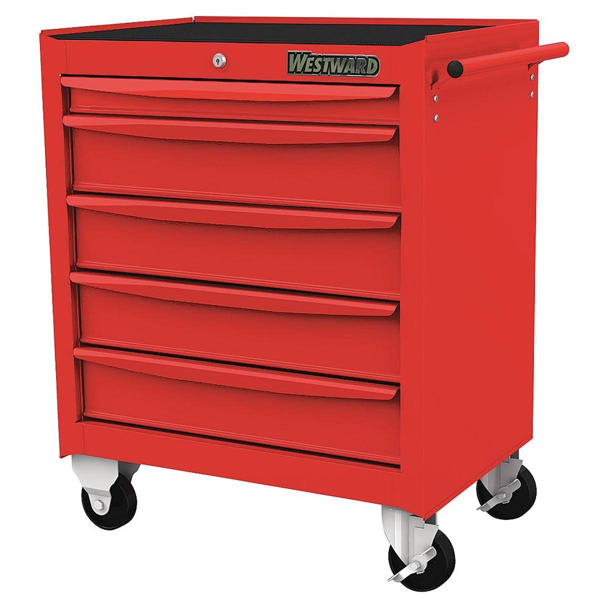 Westward 48Rj74 Rolling Tool Cabinet, Red,Light Duty