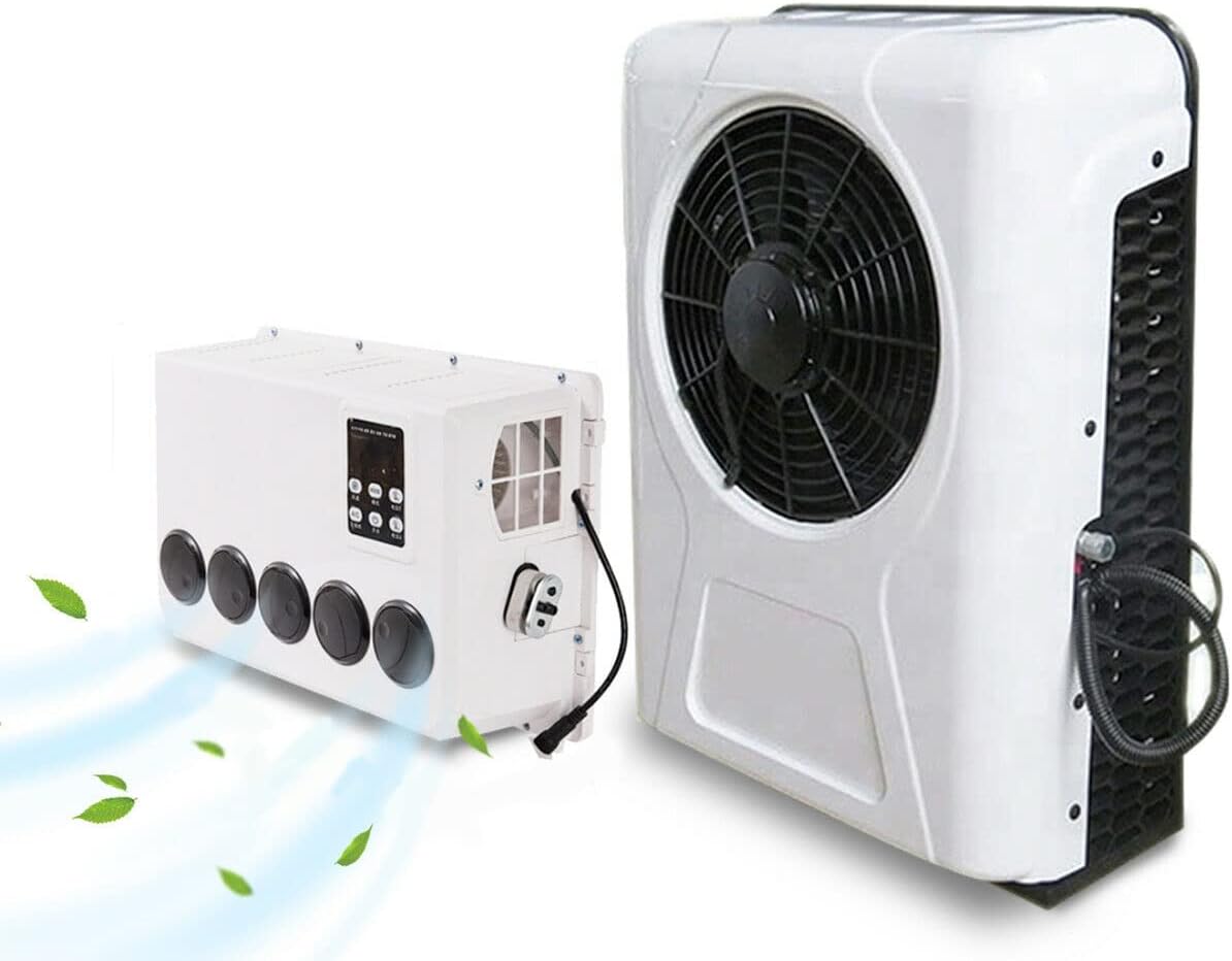 DC 12 Volt RV Truck Air Conditioner ac unit, Intelligent inverter parking air conditioner 12V (white)