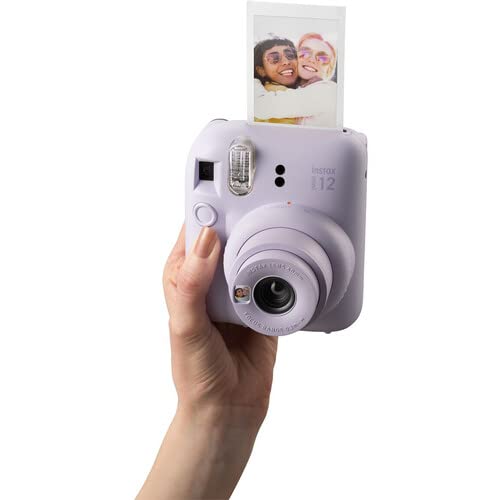 Fujifilm Instax Mini 12 Instant Camera Pastel Blue with 40 Sheets Fujifilm Instax Mini Film Bundle, Sunshine Photo Microfiber Cleaning Cloth Included