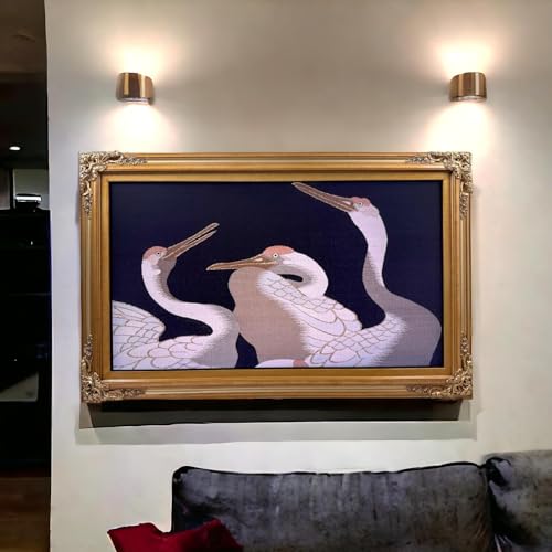 TV frame for Samsung The Frame TV, for 55 and 65 inch TVS. Light Gold Finish (not for use with other models) Handmade wood ornate TV Frame