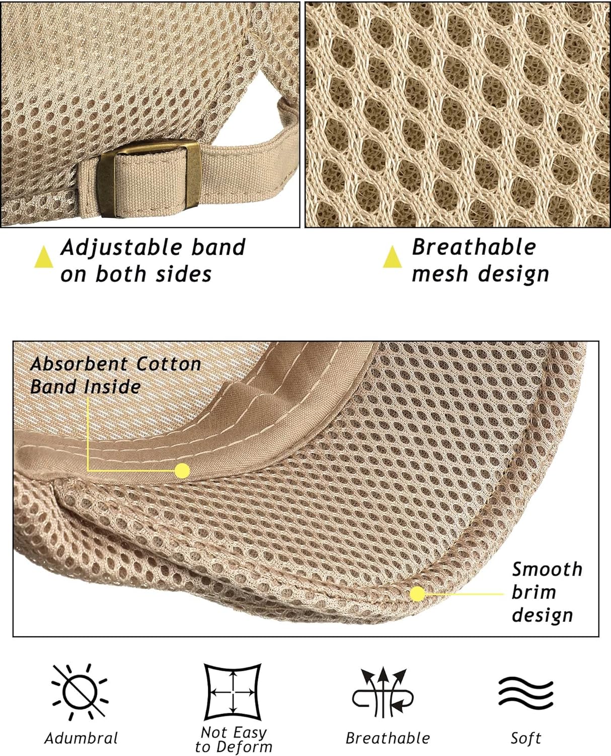 Chuarry 8 Pack Men's Mesh Flat Cap Breathable Summer Newsboy Hat Cabbie Driving Hats Ivy Caps for Men