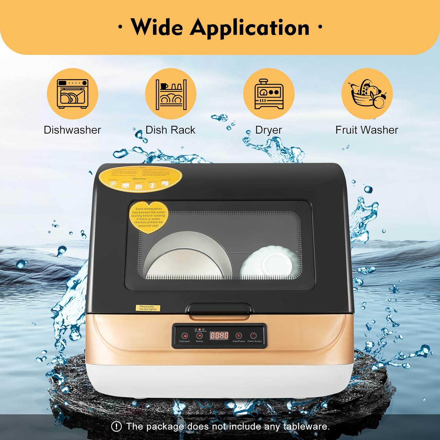 SHZICMY Portable Dishwasher Countertop, Mini Dishwashers, Automatic Dishwasher With Air-dry Function, 4 Washing Programs, 360° Streak-Free Deep Cleaning, Dishwasher for Apartments Dorm & RVs