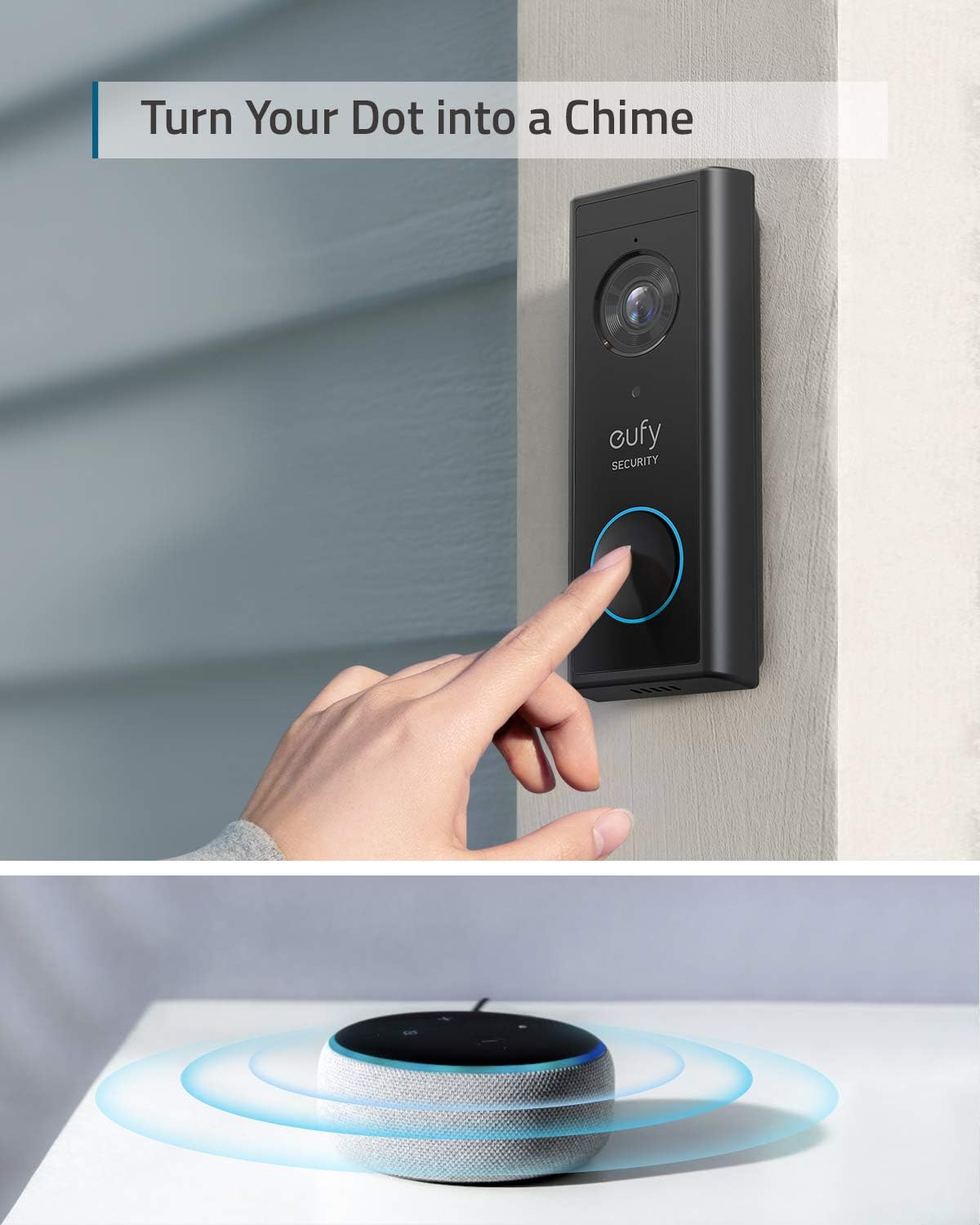 eufy Security, Video Doorbell (Battery-Powered) Kit, 2K Resolution, 180-Day Battery Life, Encrypted Local Storage, No Monthly Fees, HomeBase with High-Power Wi-Fi and Built-in Storage