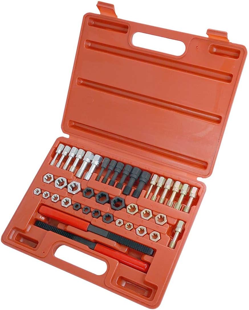 Ctooltool Universal 42Pcs Thread Chaser Set, Rethread Repair Tool, Fractional and Metric Thread Restorer Kit Pack of 2