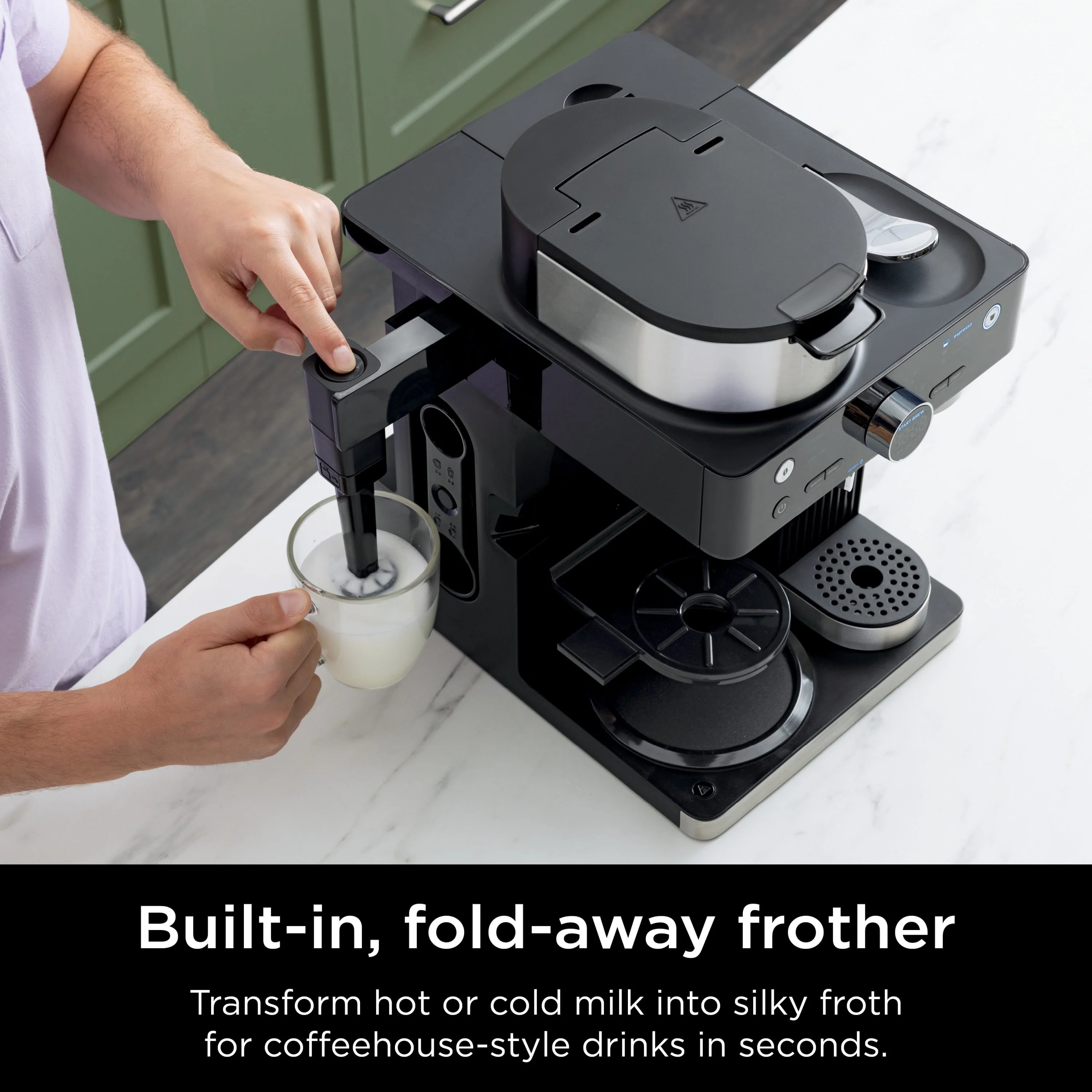 Ninja CFN601 Espresso & Coffee Barista System, Single-Serve Coffee & Nespresso Capsule Compatible