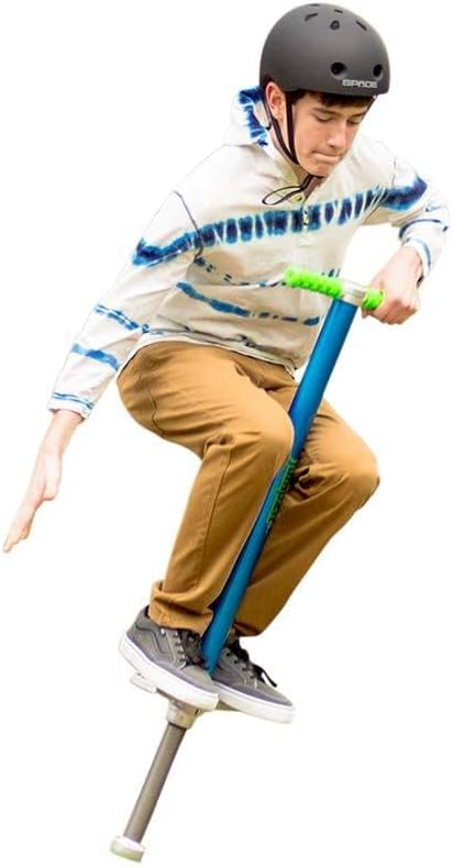 HearthSong Jump2It Performance-Level Sport Pogo Stick for Kids with Lightweight Alloy Fusion for Strength, Self-Lubricated Spring, and Oversized Cast Footplate