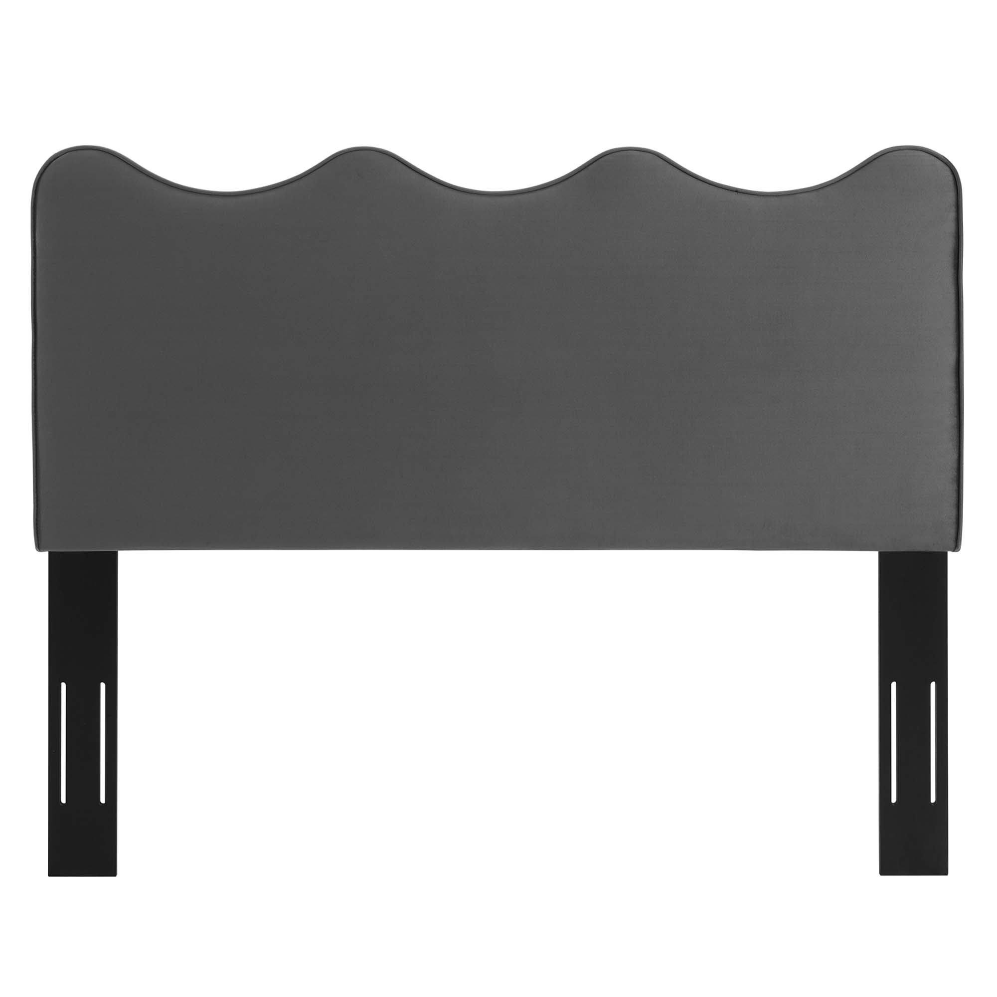 Athena Performance Velvet Headboard King/California King / Light Gray