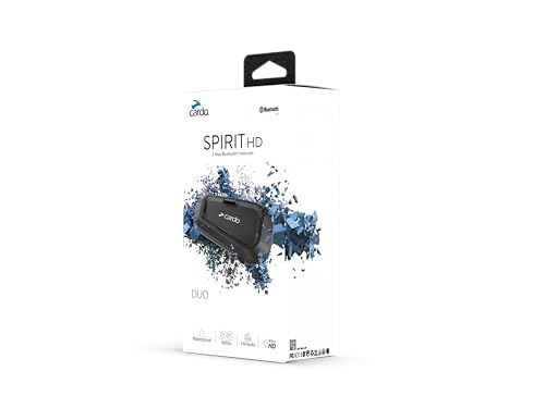 Cardo Spirit HD Motorcycle Bluetooth Communication Headset - Black, Single Pack