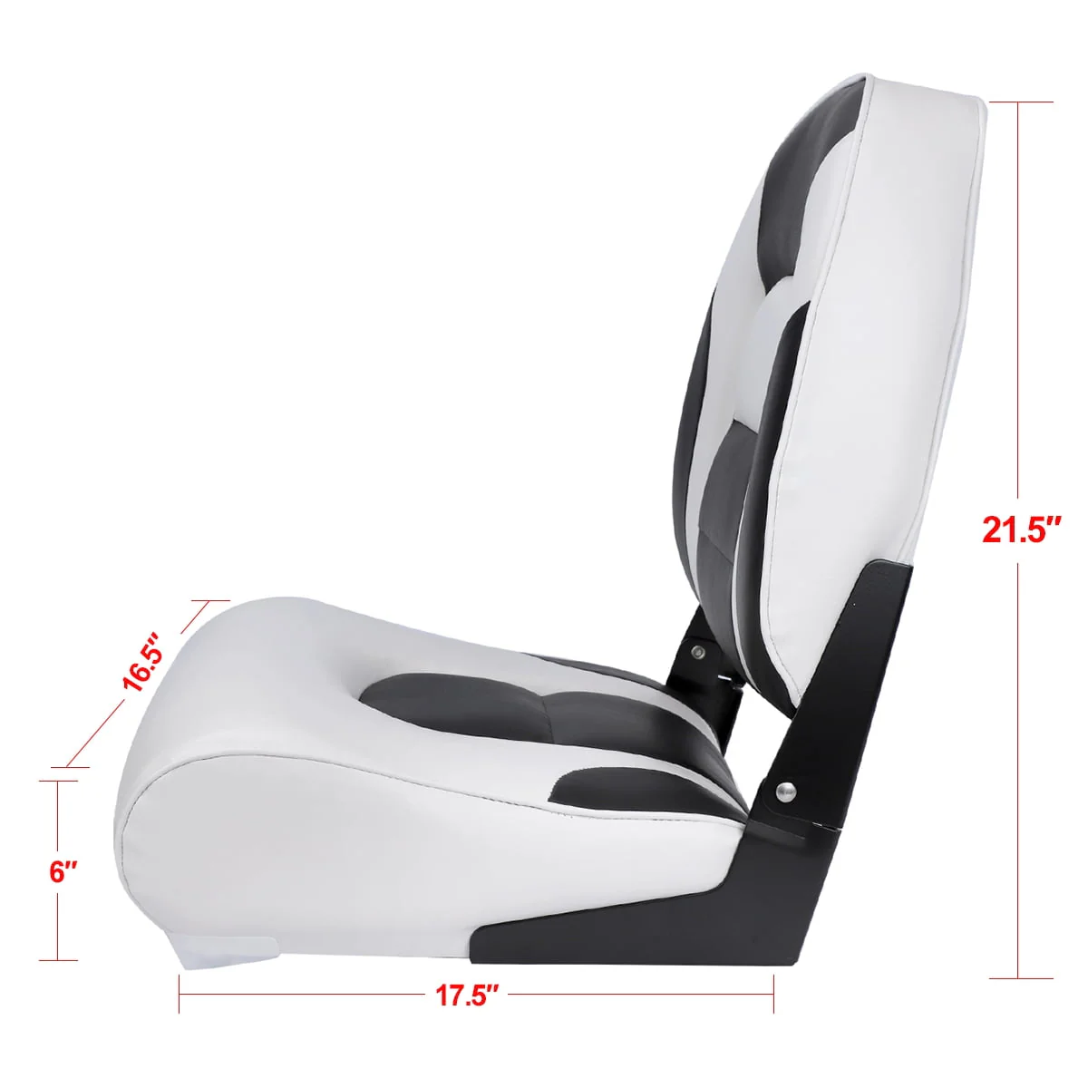 NORTHCAPTAIN S1 Pro Premium High Back Folding Boat Seat,Stainless Steel Screws Included,Charcoal/Black(2 Seats)
