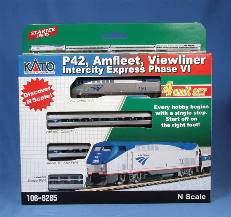 Amfleet - Viewliner Intercity Express Train-Only Set - DCC - Amtrak GE P42, 3 Cars - Scale: N | Kato USA Inc