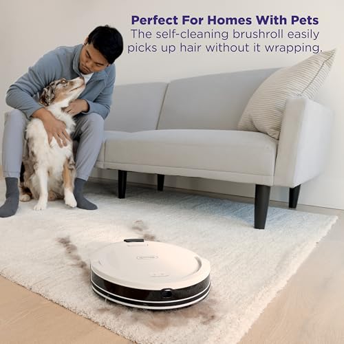 Shark Navigator Robot Vacuum and Self-Empty Base with Bagless 60-Day Capacity Self-Empty Base, SmartPath Navigation, Powerful Pet Hair Pickup, Anti-Hair Wrap, For Carpets & Hard Floors, Grey, RV2120AE