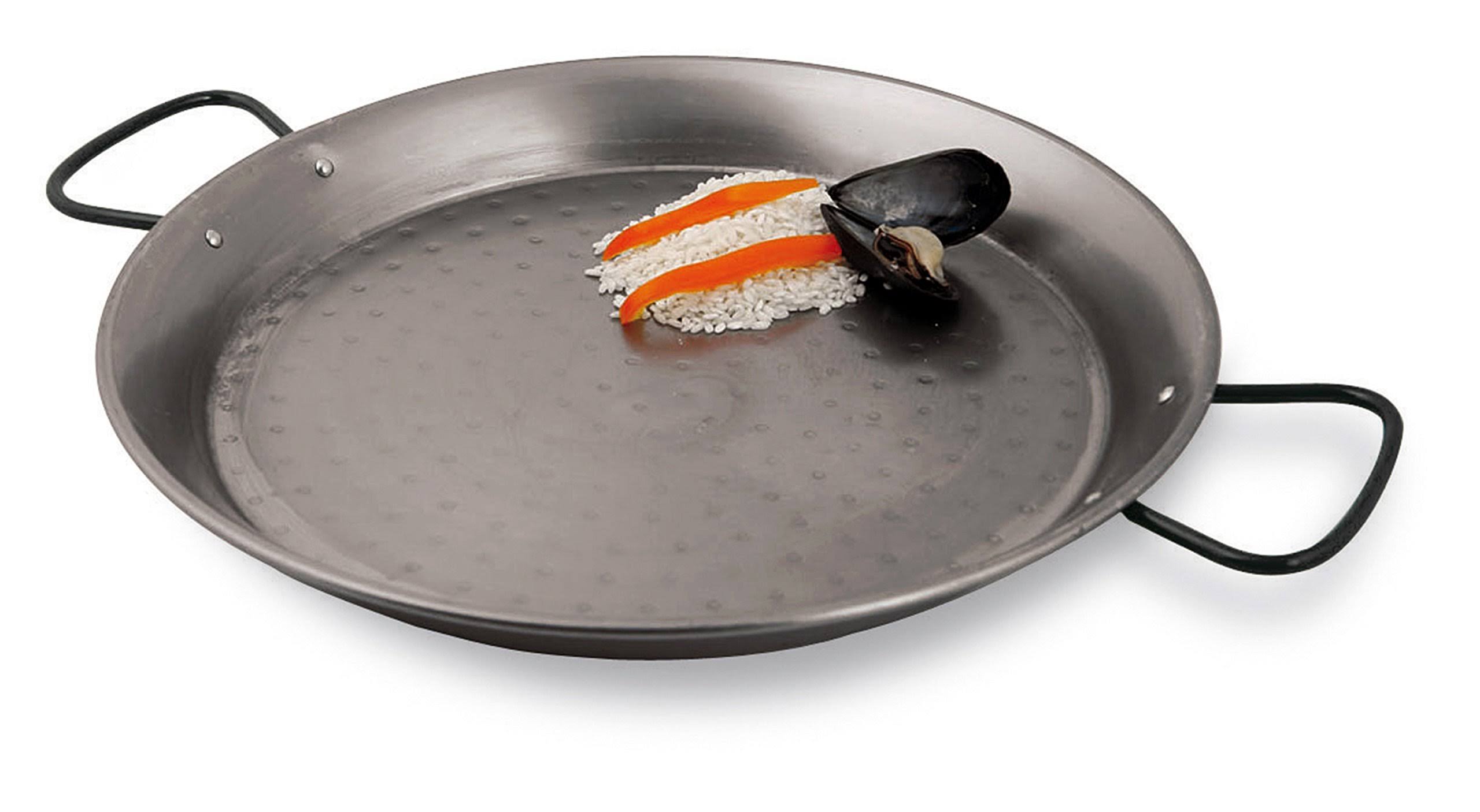 World Cuisine 23 5/8 inch Polished Carbon Steel Paella Pan